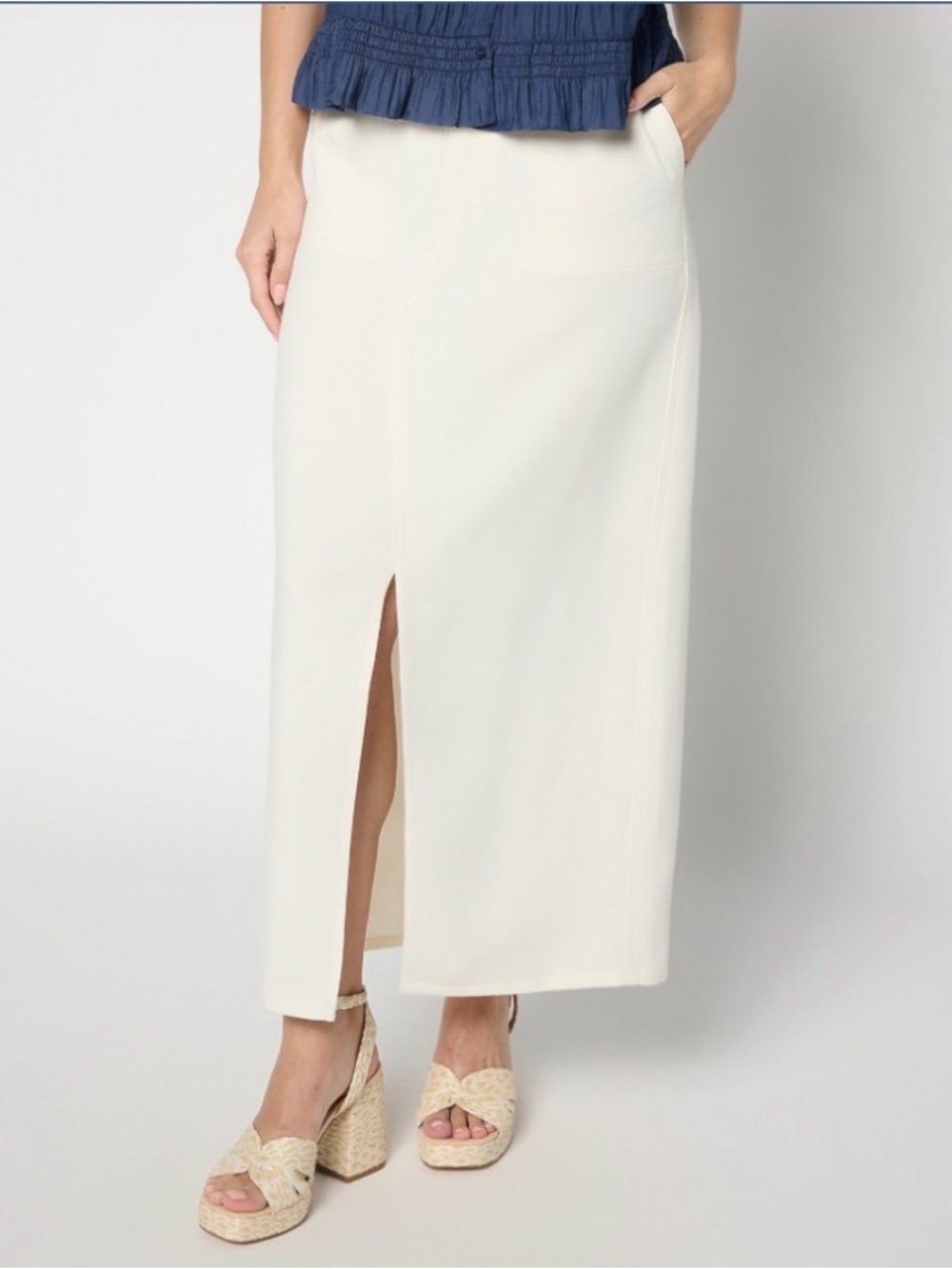 Me by Jennie Garth Regular Mesa Utility Maxi Skirt Sz 10 Natural